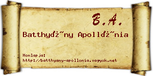 Batthyány Apollónia névjegykártya